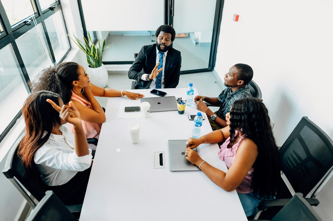 Business team meeting around a table